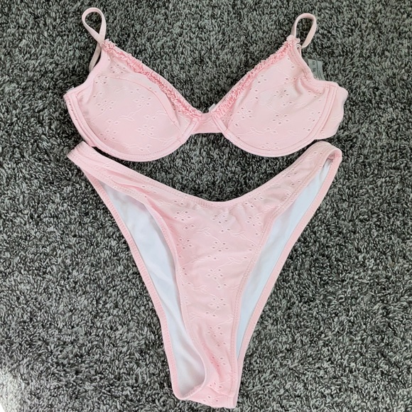 Other - Pink Eyelet Bikini Set